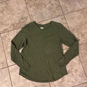 Old Navy Forest Green Long Sleeve Women's Tee